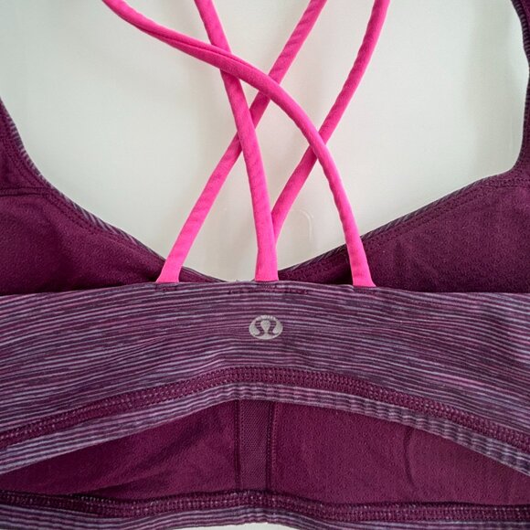 Lululemon Sports Bra & Purple& Black Color & Pink Strap - Picture 4 of 4